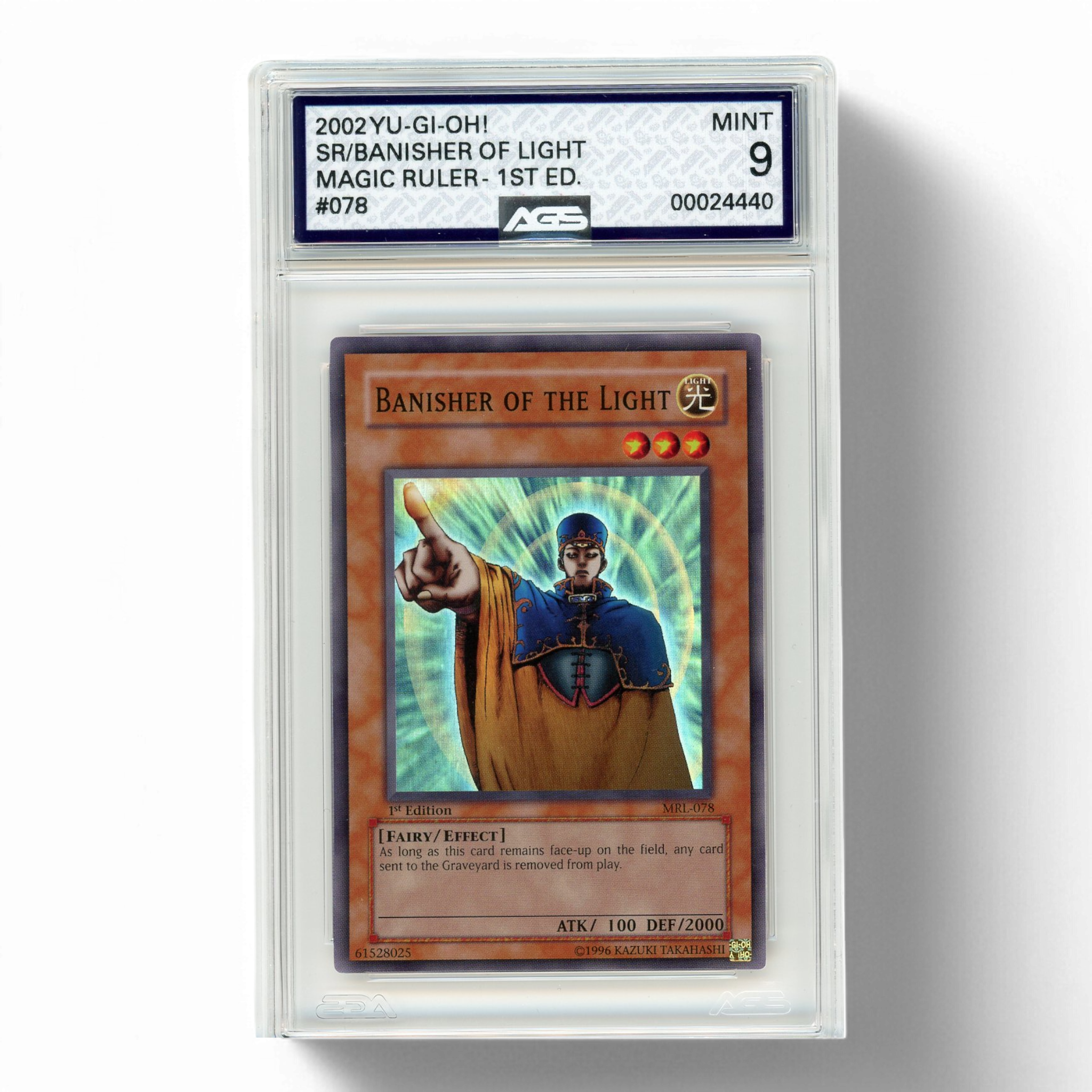 2002 Yu-Gi-Oh! Banisher Of The Light Magic Ruler 1st Ed Super Rare AGS