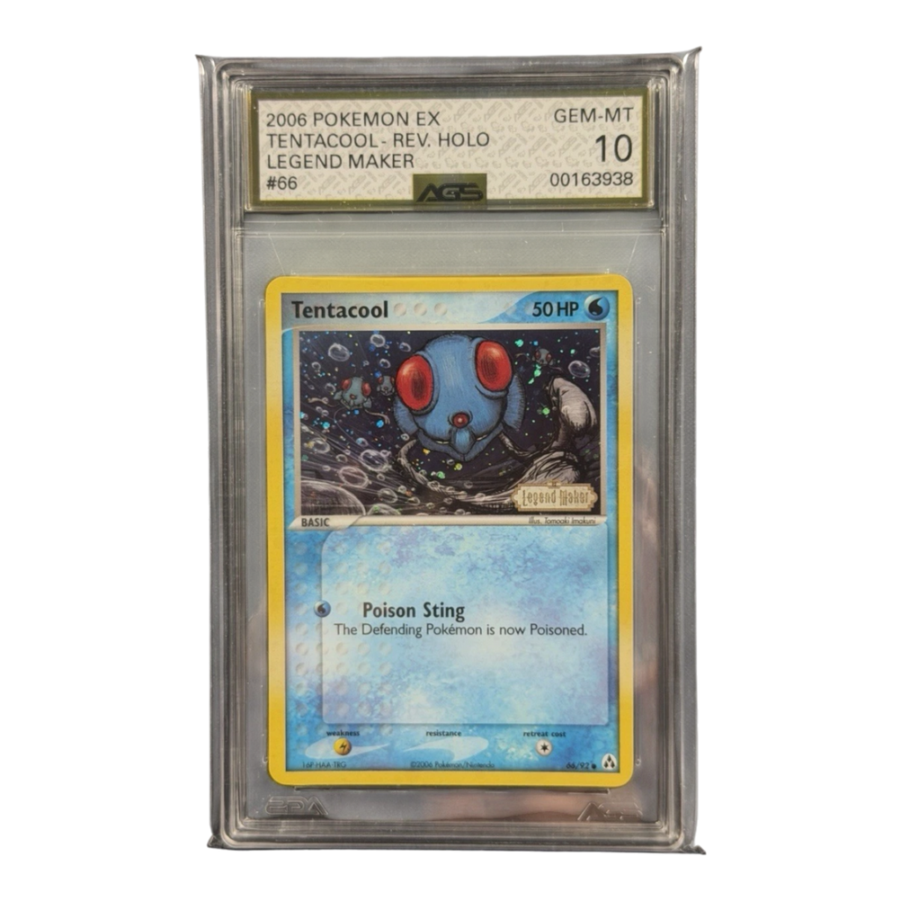2006 POKEMON EX LEGEND MAKER #66 TENTACOOL-REVERSE FOIL AGS 10