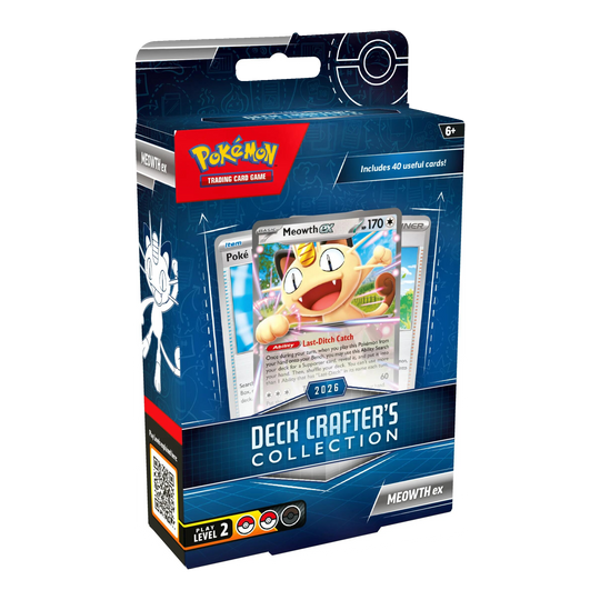 Pokémon Deck Crafter's Collection 2026 featuring Meowth ex - English retail box