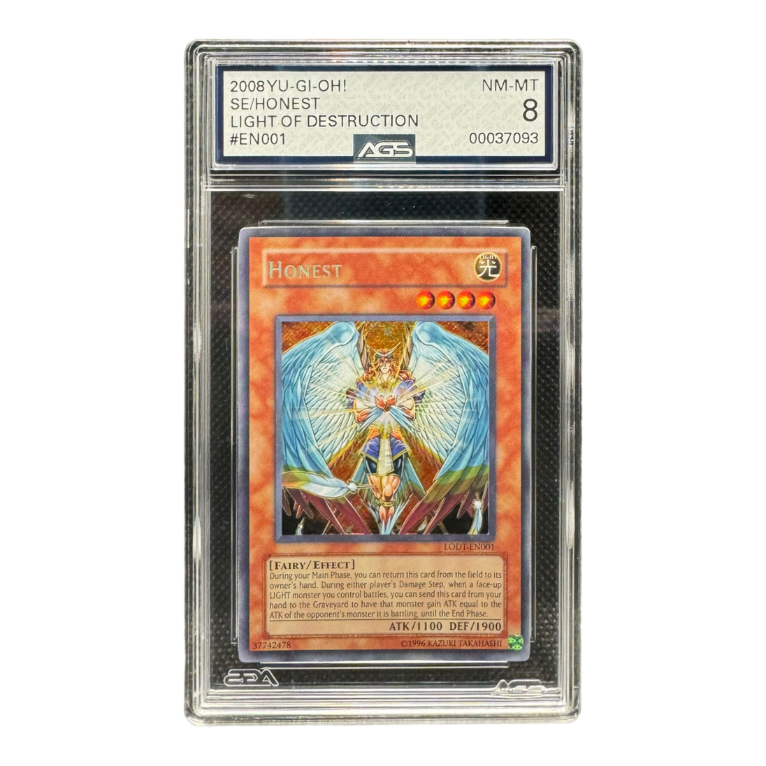 yugioh card honest Honest LODT-EN001 Secret Rare 1st Edition AGS 8 NM-MT Yugioh